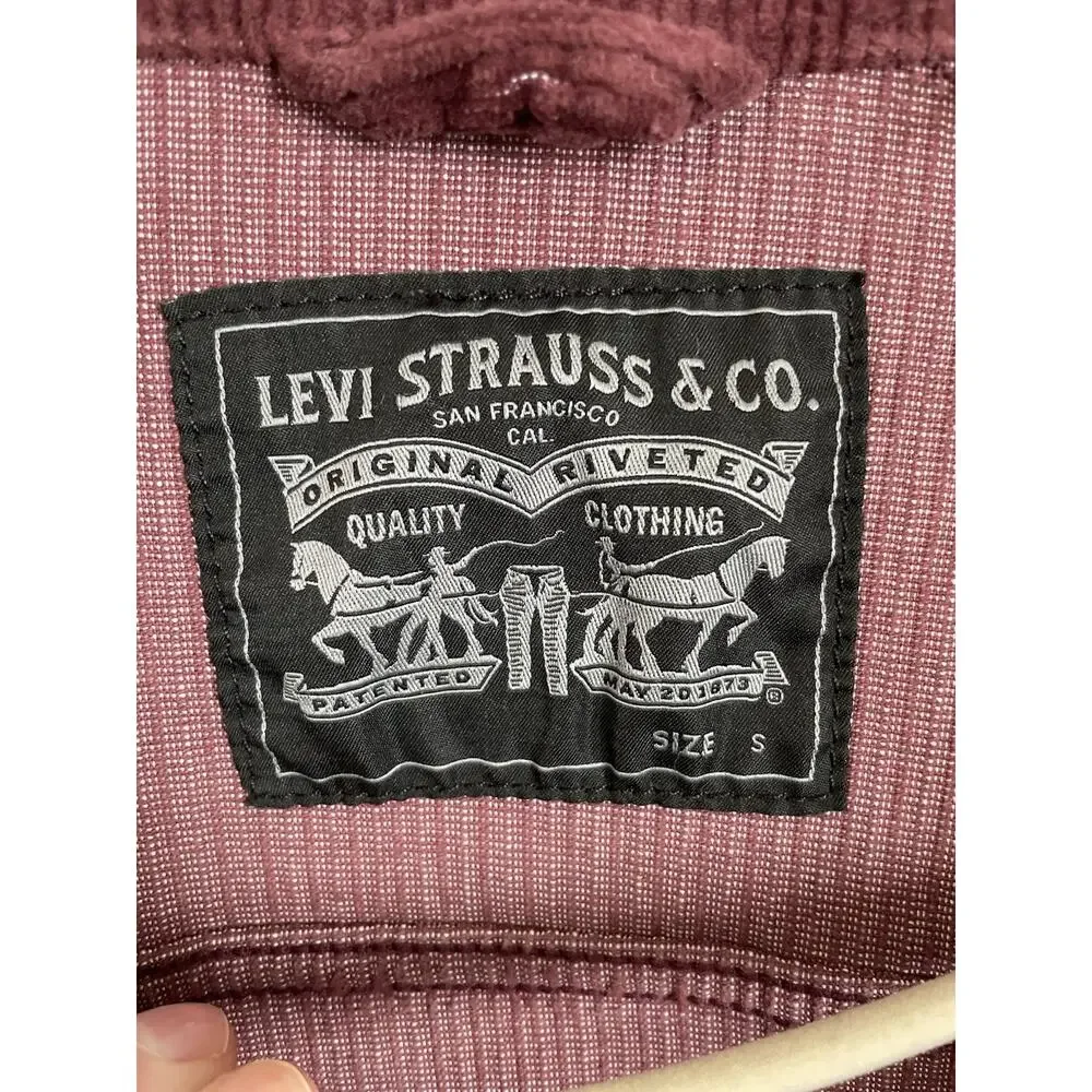 Men's Levi's Stay Loose Worker Cordory Shirt Jacket Burgundy Shacket Sz S Fits L - Picture 3 of 10